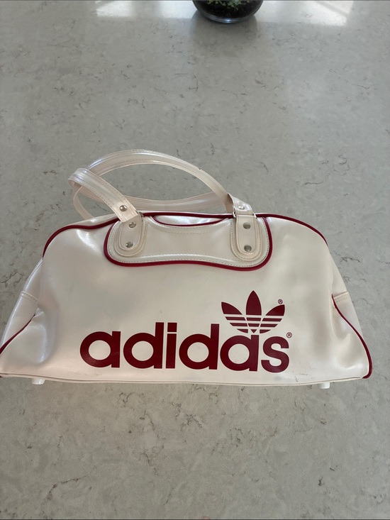adidas Handbags - adidas white and red retro gym vintage bag